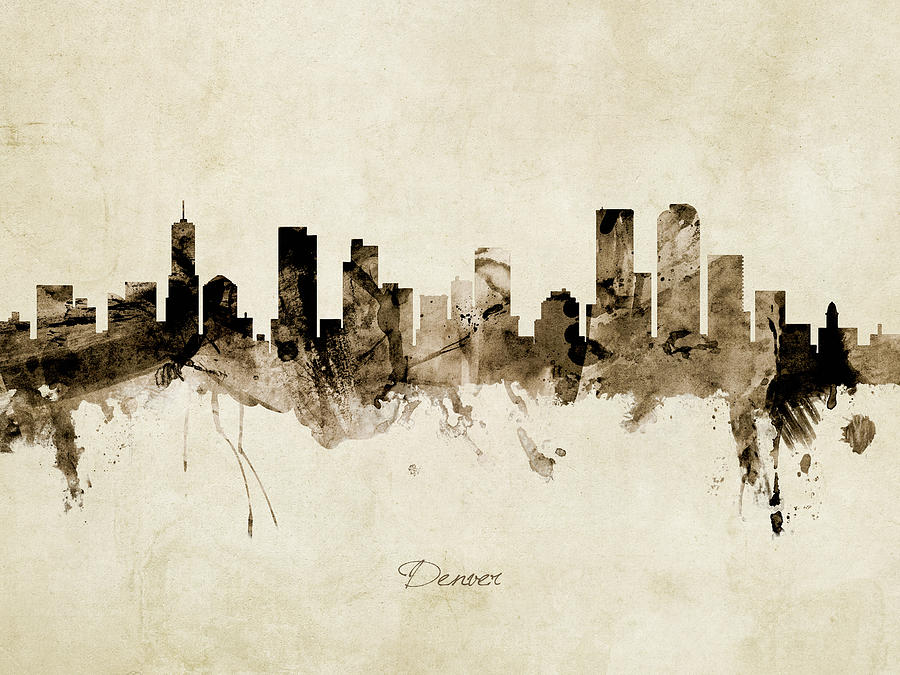 Denver Colorado Skyline #22 Digital Art by Michael Tompsett