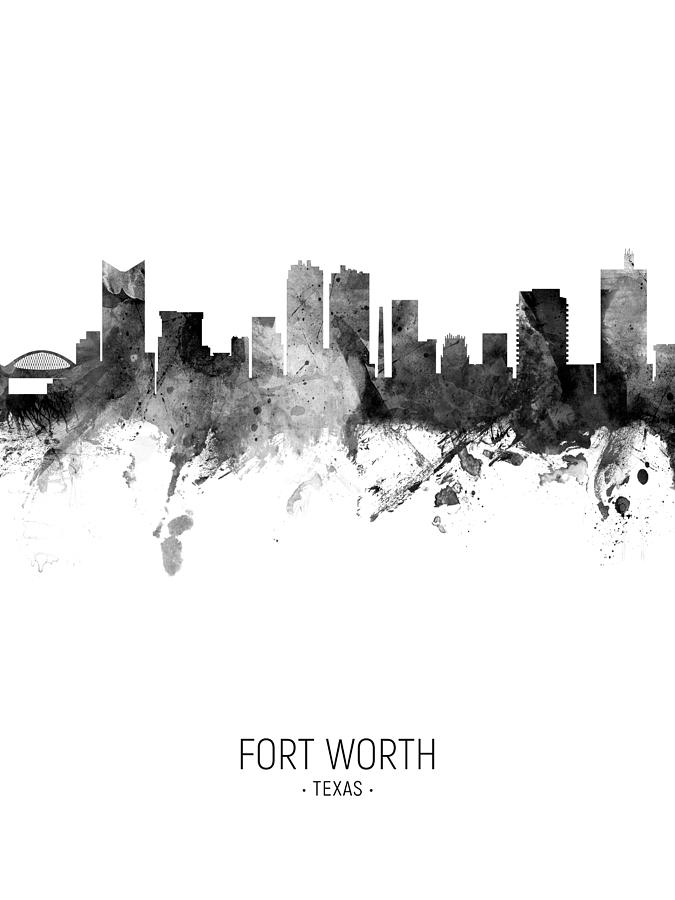 Fort Worth Texas Skyline #22 Digital Art by Michael Tompsett