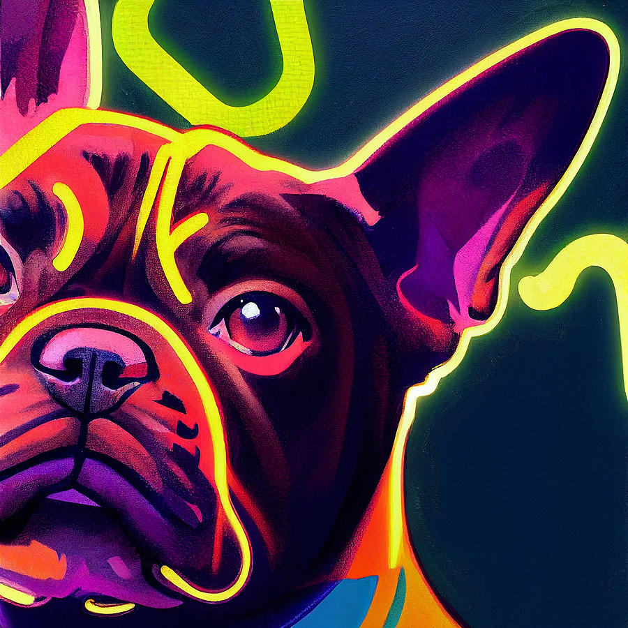 Dog Mixed Media - French bulldog #22 by SampadArt Gallery