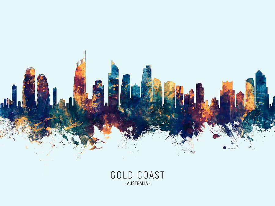 Gold Coast Australia Skyline #22 Digital Art by Michael Tompsett