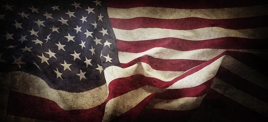 Grunge American flag #22 Photograph by Les Cunliffe