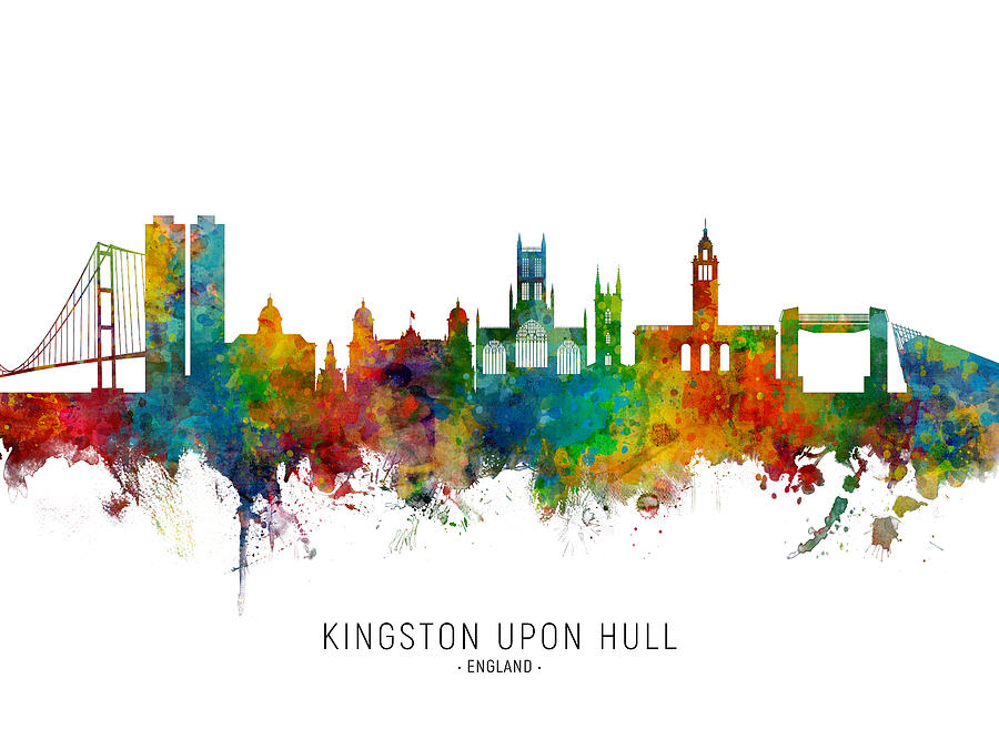 Kingston upon Hull England Skyline #22 Digital Art by Michael Tompsett