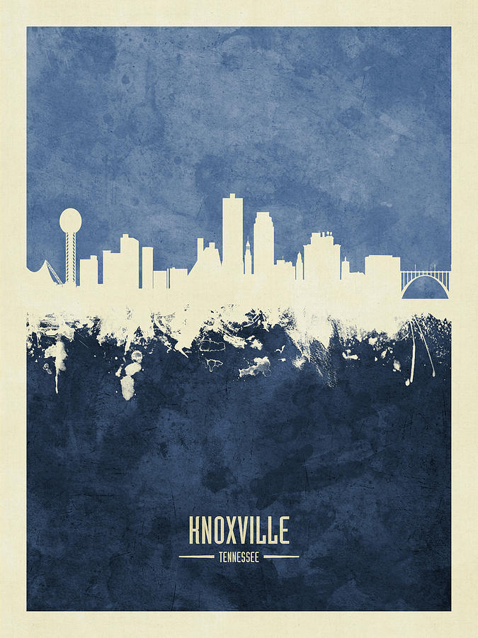 Knoxville Digital Art - Knoxville Tennessee Skyline #22 by Michael Tompsett