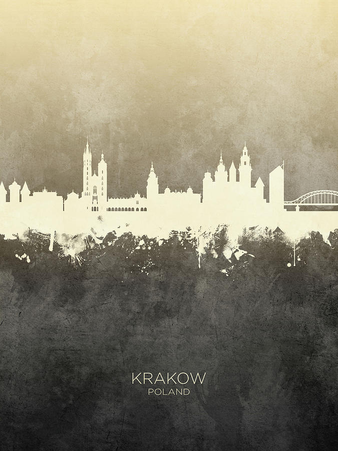 Krakow Poland Skyline #22 Digital Art by Michael Tompsett
