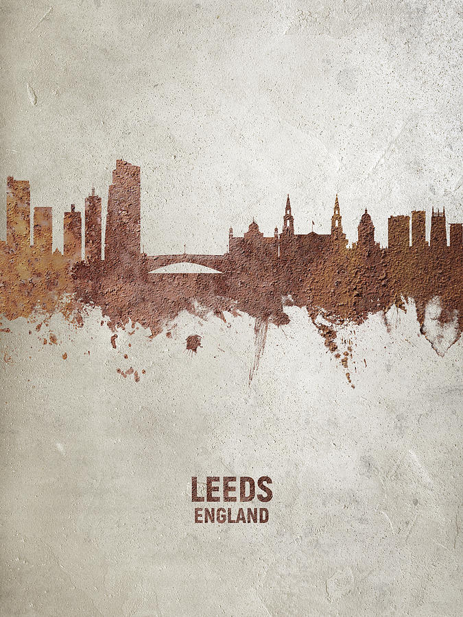 Leeds England Skyline #22 Digital Art by Michael Tompsett