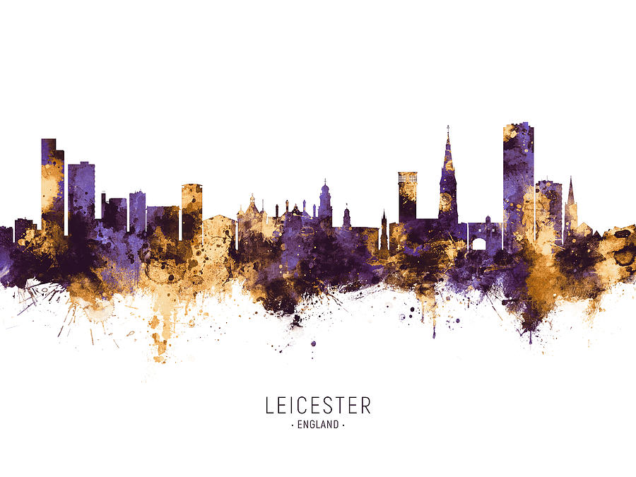Leicester England Skyline #22 Digital Art by Michael Tompsett