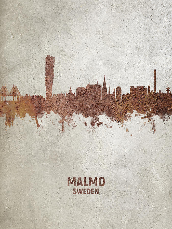 Malmo Sweden Skyline #22 Digital Art by Michael Tompsett