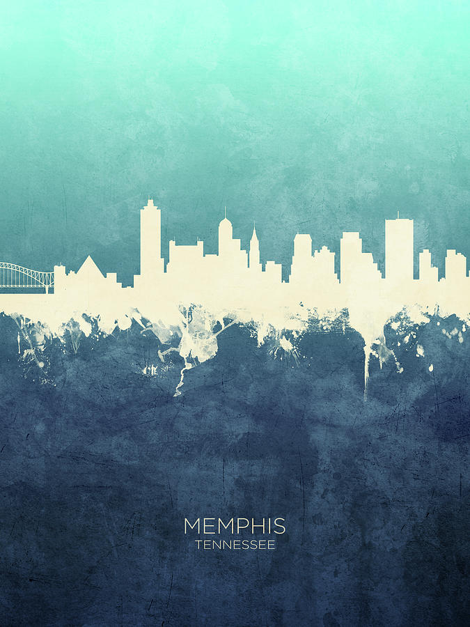 Memphis Digital Art - Memphis Tennessee Skyline #22 by Michael Tompsett