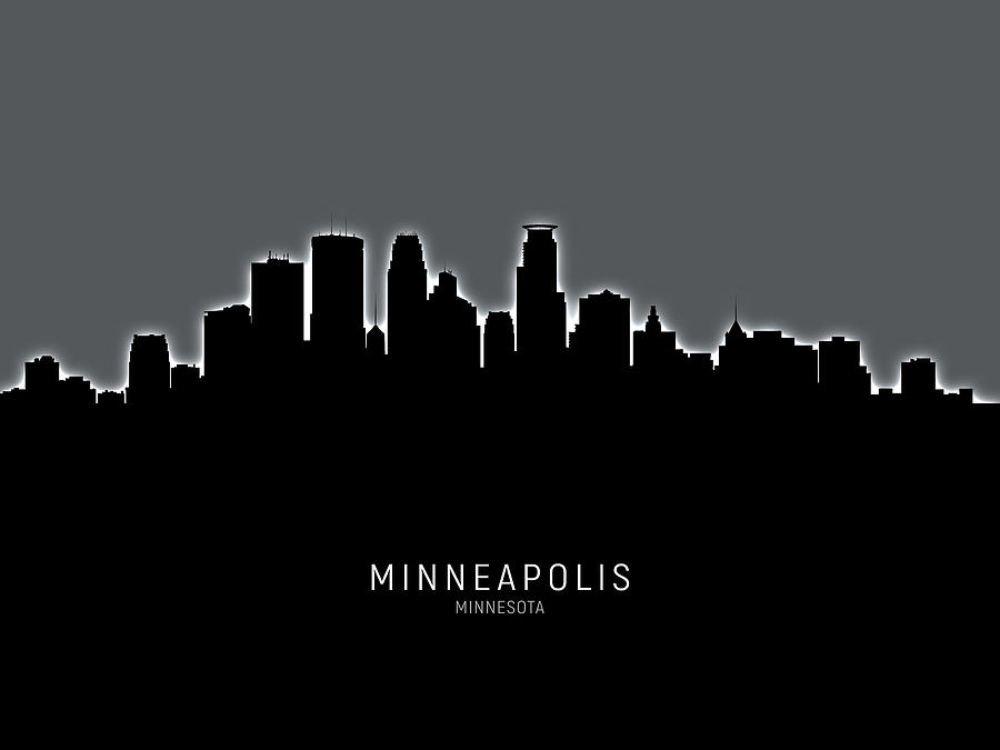 Minneapolis Minnesota Skyline Digital Art by Michael Tompsett - Fine ...