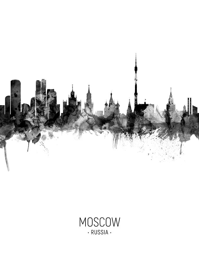 Moscow Digital Art - Moscow Russia Skyline #22 by Michael Tompsett