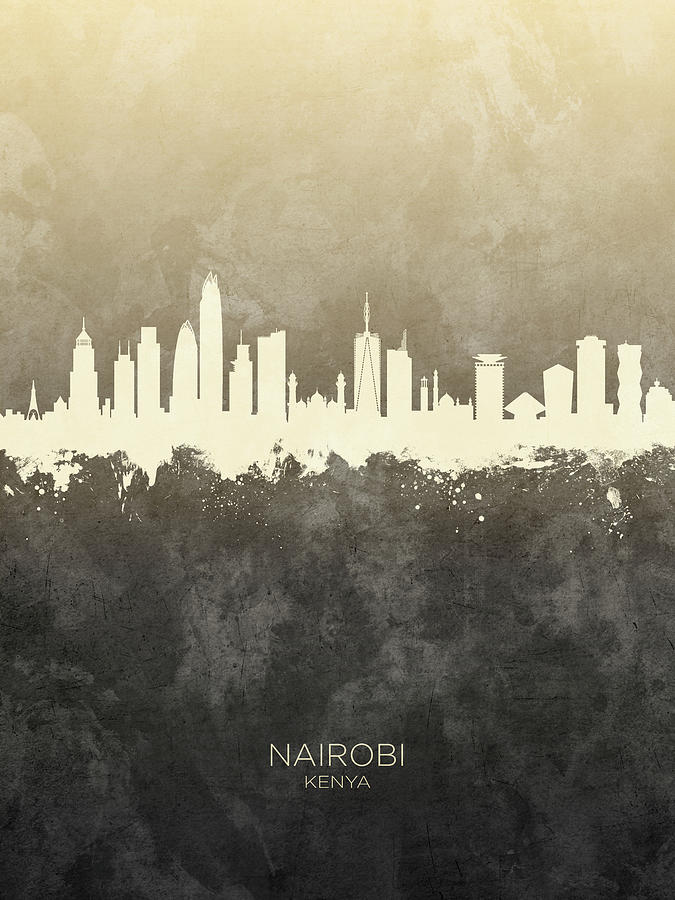 Nairobi Kenya Skyline #22 Digital Art by Michael Tompsett
