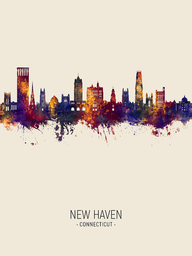 New Haven Connecticut Skyline #22 Digital Art by Michael Tompsett