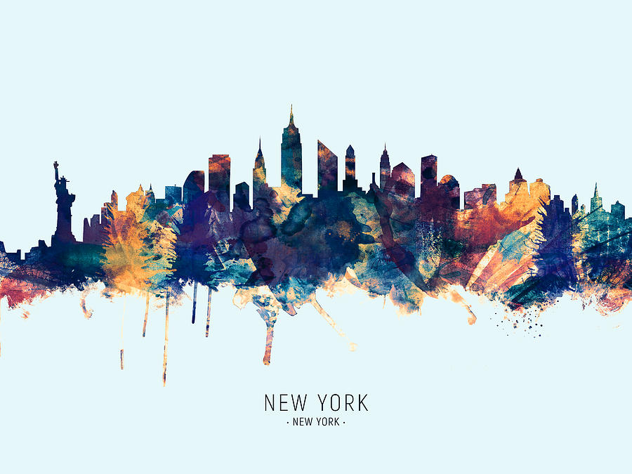 New York City Skyline #22 Digital Art by Michael Tompsett