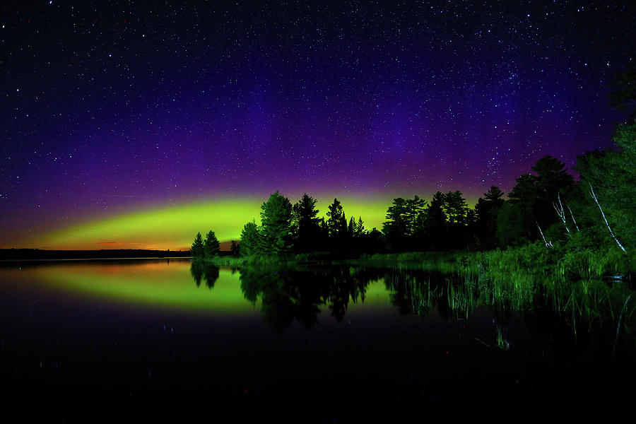Northern Lights over Boulder Lake #22 Photograph by Shixing Wen