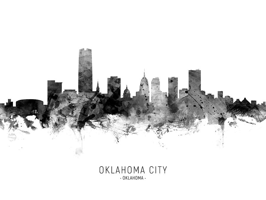 Oklahoma City Skyline #22 Digital Art by Michael Tompsett