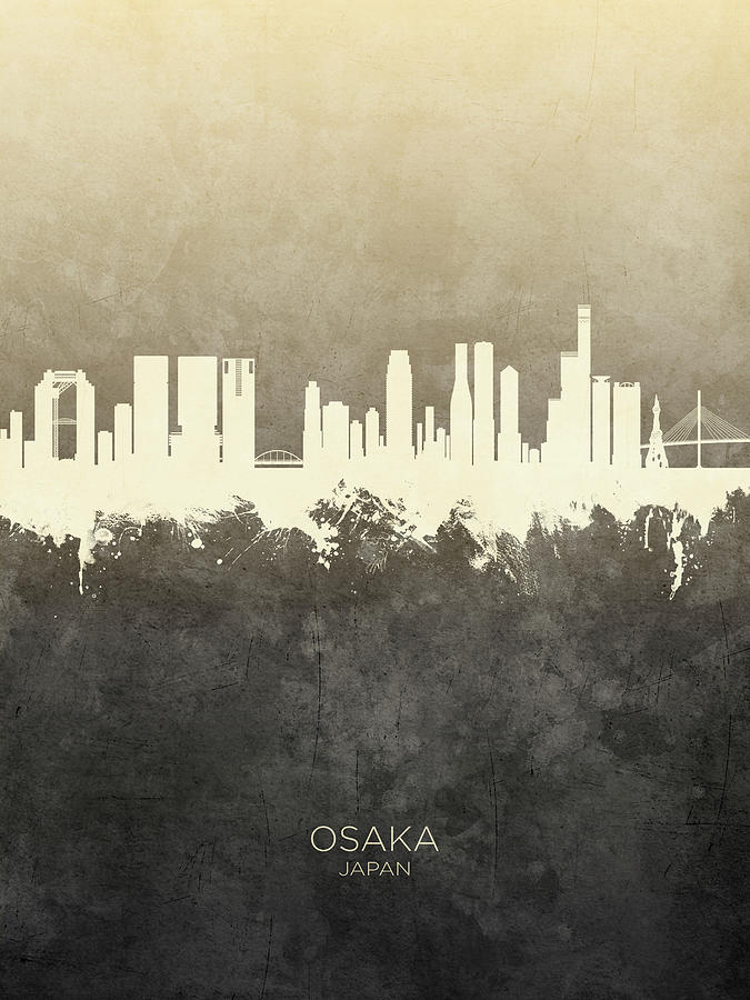 Osaka Japan Skyline #22 Digital Art by Michael Tompsett