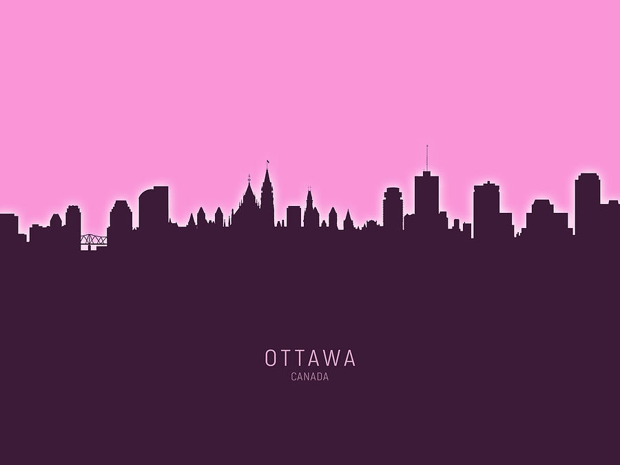 Skyline Digital Art - Ottawa Canada Skyline #22 by Michael Tompsett