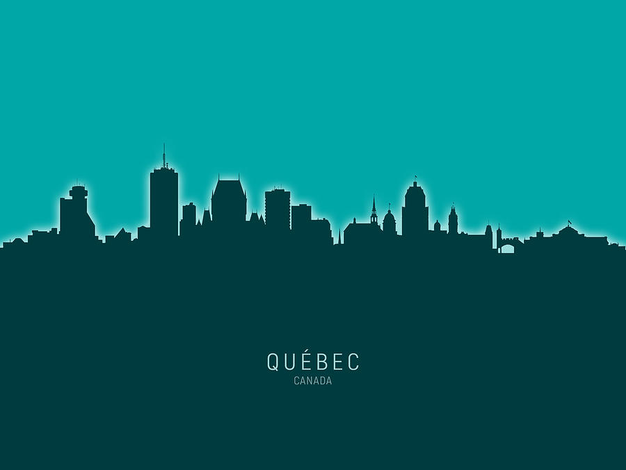Skyline Digital Art - Quebec Canada Skyline #22 by Michael Tompsett