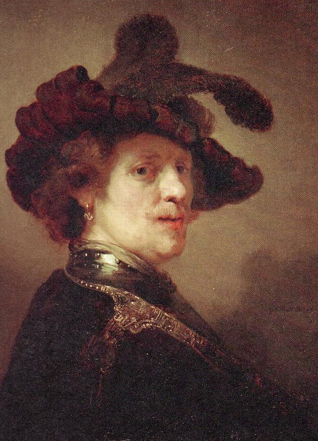 22 Rembrandt Self Portrait With A Feathered Beret 1635 Oil On Wood ...