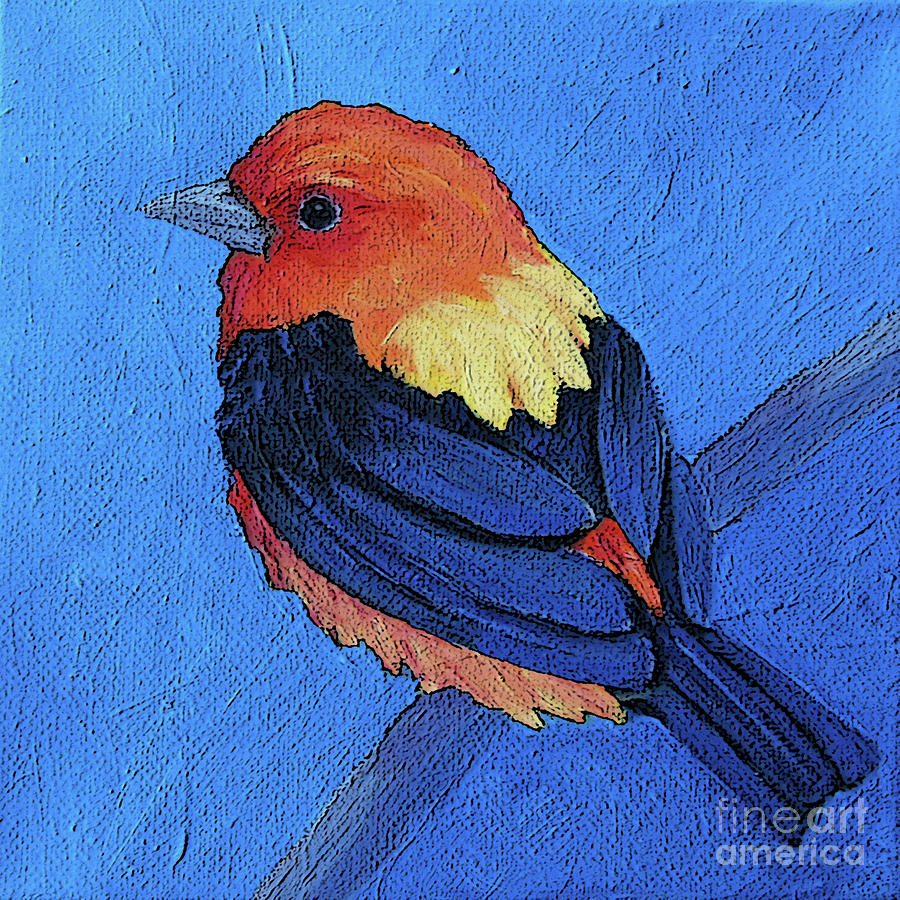 22 Scarlet Tanager Painting by Victoria Page