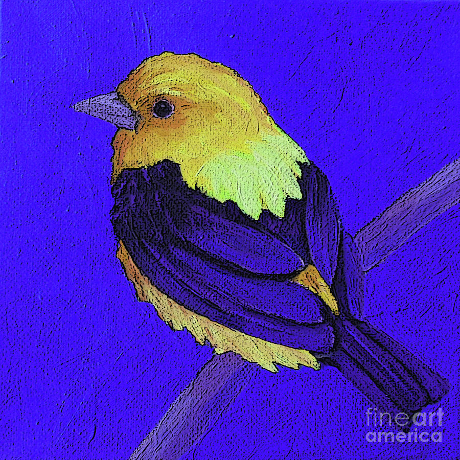 22 Scarlet Tanager vs yellow Painting by Victoria Page
