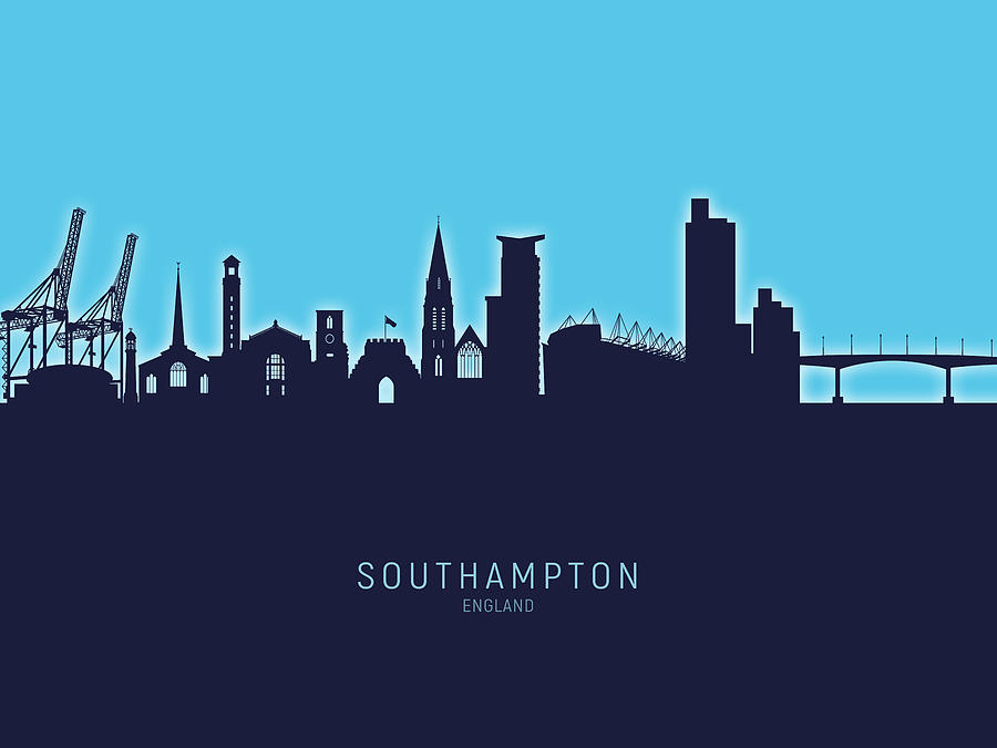 Southampton England Skyline Digital Art By Michael Tompsett Pixels