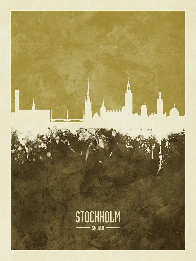 Stockholm Sweden Skyline #22 Digital Art by Michael Tompsett