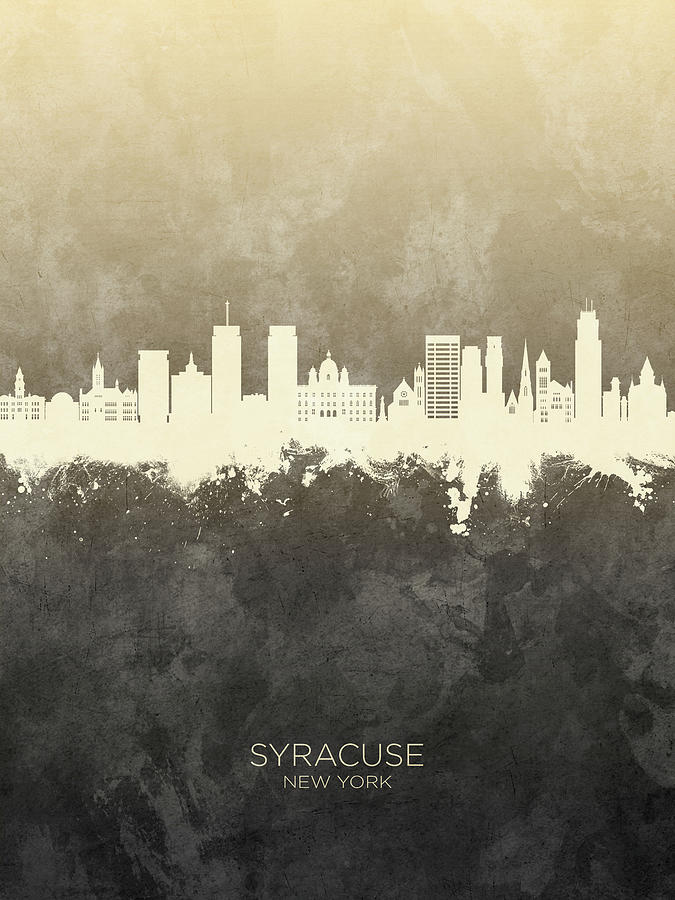 Syracuse Digital Art - Syracuse New York Skyline #22 by Michael Tompsett