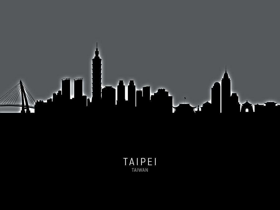 Taipei Taiwan Skyline #22 Digital Art by Michael Tompsett