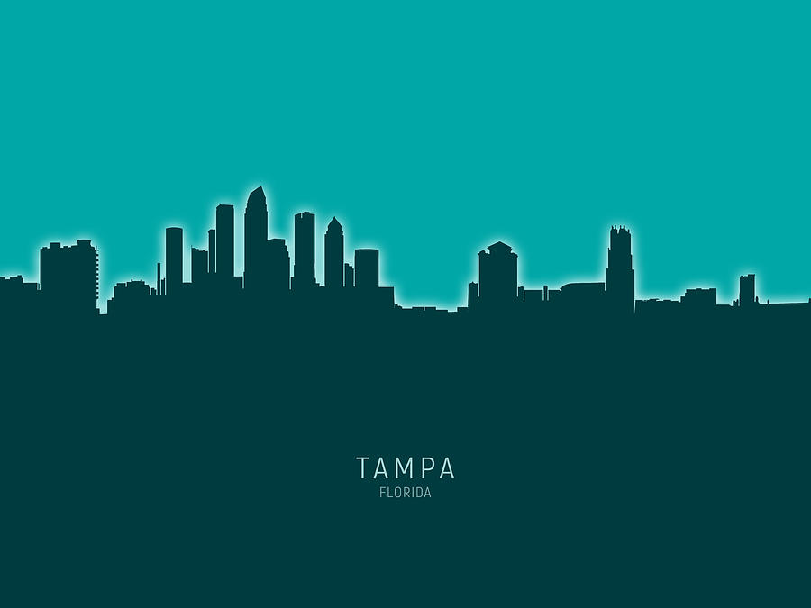Tampa Florida Skyline #22 Digital Art by Michael Tompsett