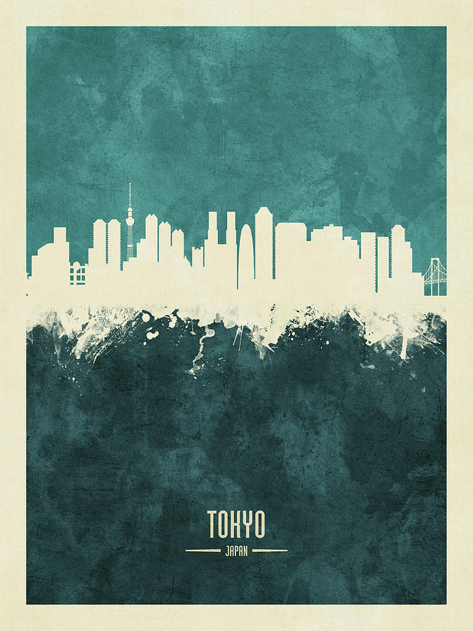 Tokyo Japan Skyline #22 Digital Art by Michael Tompsett