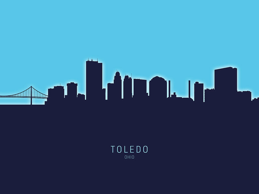 Toledo Ohio Skyline #22 Digital Art by Michael Tompsett
