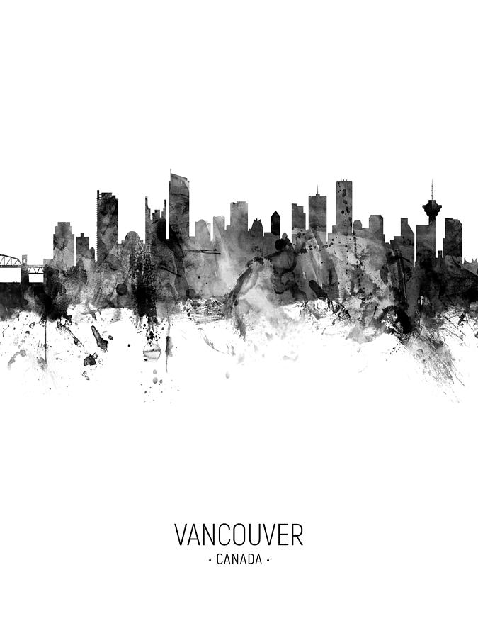 Vancouver Canada Skyline #22 Digital Art by Michael Tompsett