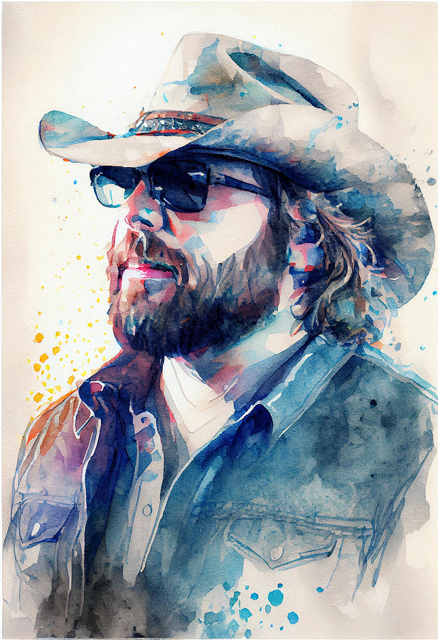 Watercolour of Toby Keith Digital Art by Tim Hill - Fine Art America