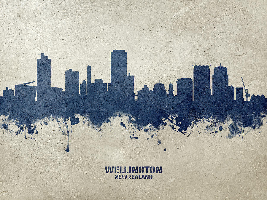 Skyline Digital Art - Wellington New Zealand Skyline #22 by Michael Tompsett