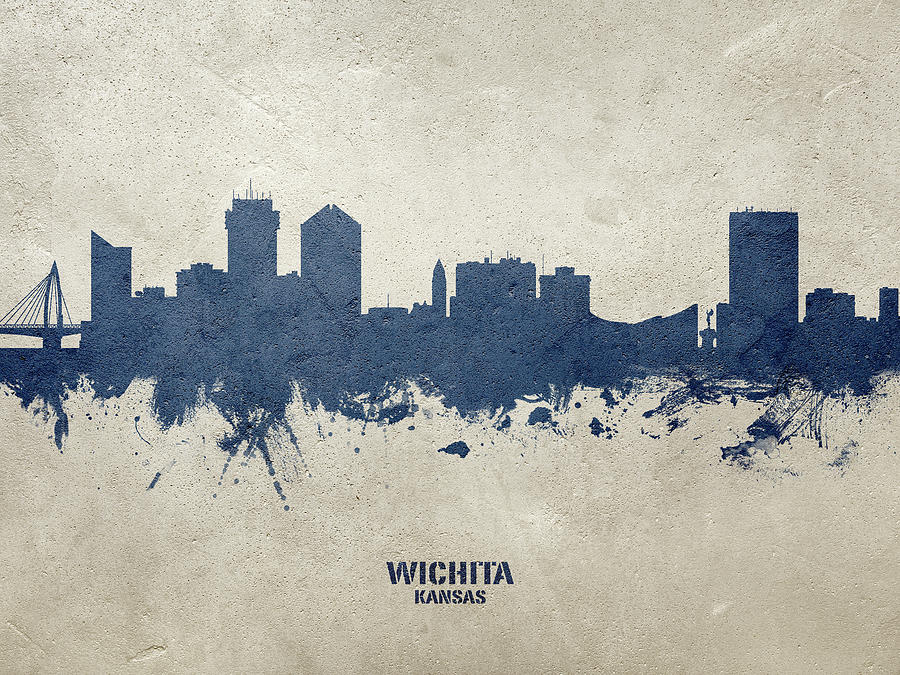 Wichita Kansas Skyline #22 Digital Art by Michael Tompsett