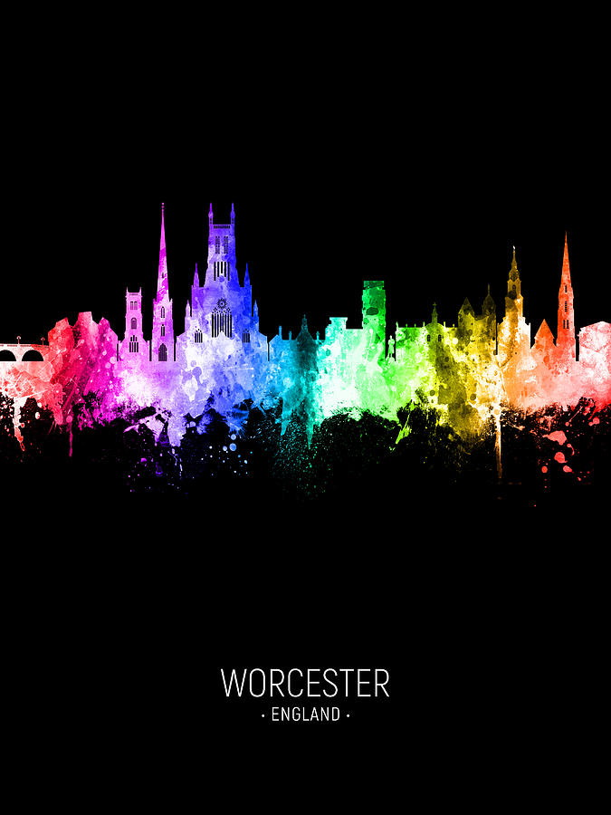 Worcester England Skyline #22 Digital Art by Michael Tompsett