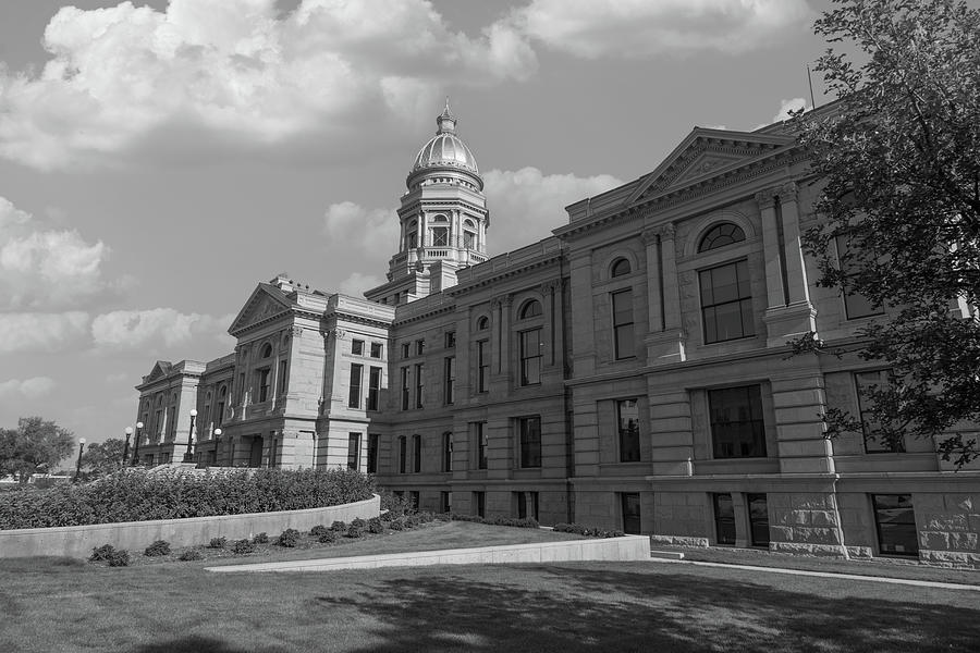 Wyoming state capitol building in Cheyenne Wyoming in black and white #22 Photograph by Eldon McGraw