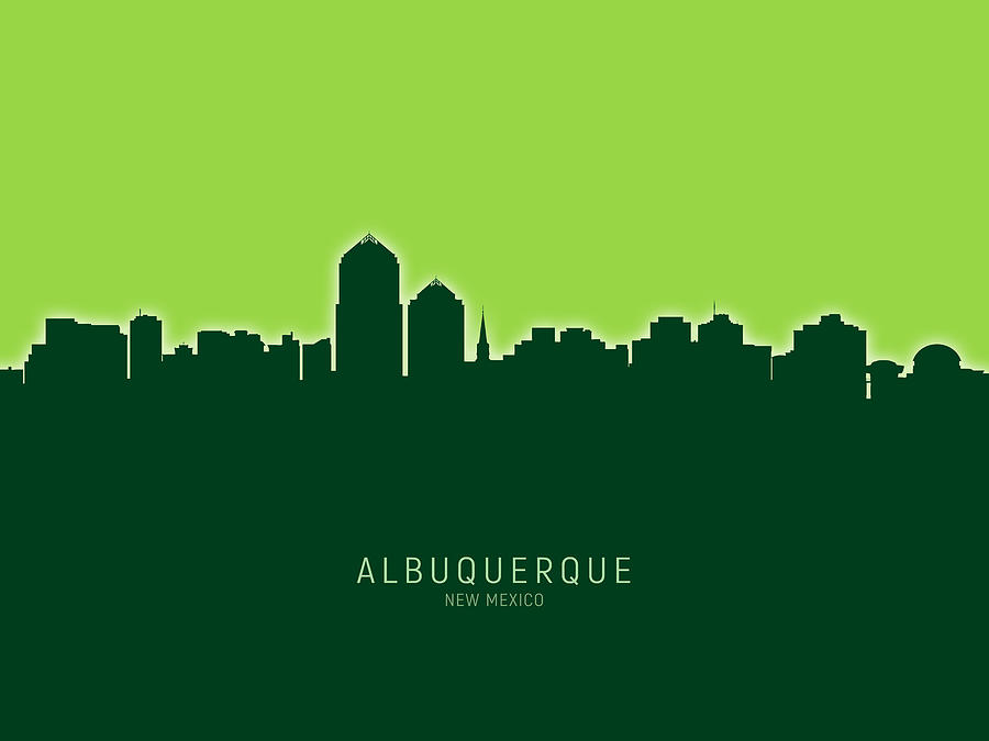 Albuquerque Digital Art - Albuquerque New Mexico Skyline #23 by Michael Tompsett