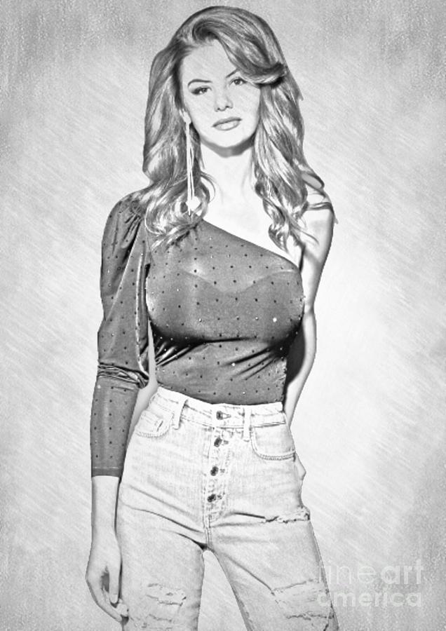 Ashley Tervort Sketch Art Digital Art by Cwtch Art Fine Art America