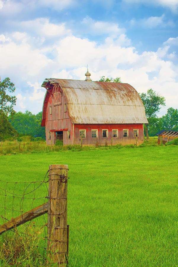 Barn-Red Barn on family farm-Howard County Indidna Photograph by ...