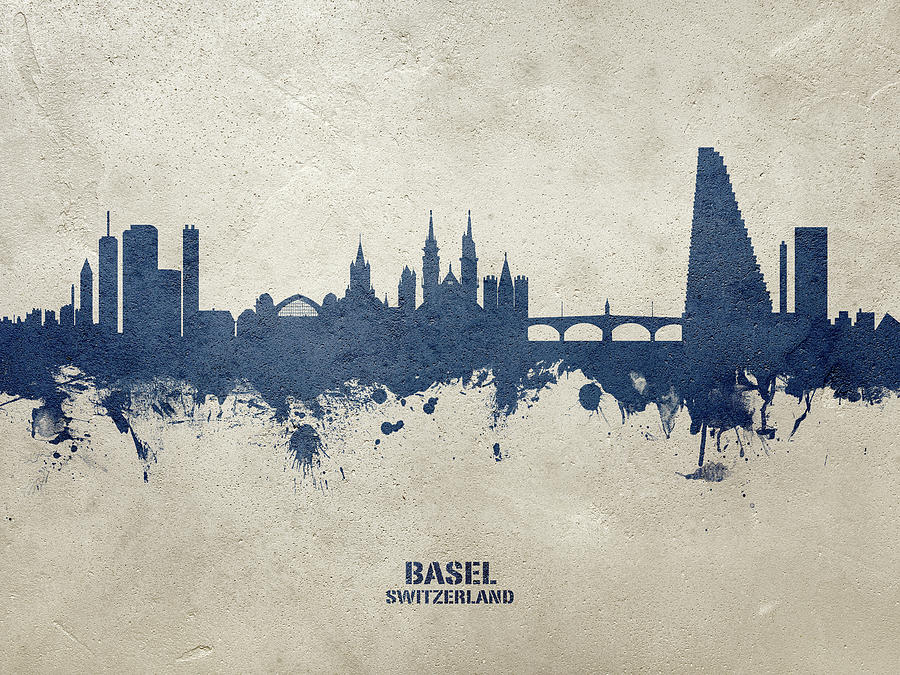 Basel Switzerland Skyline #23 Digital Art by Michael Tompsett
