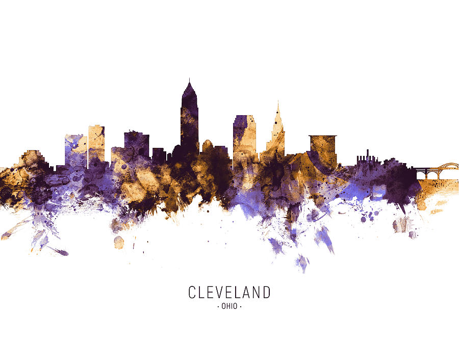 Cleveland Ohio Skyline #23 Digital Art by Michael Tompsett