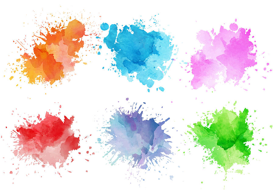 Colorful watercolor splashes #23 Drawing by Traffic_analyzer