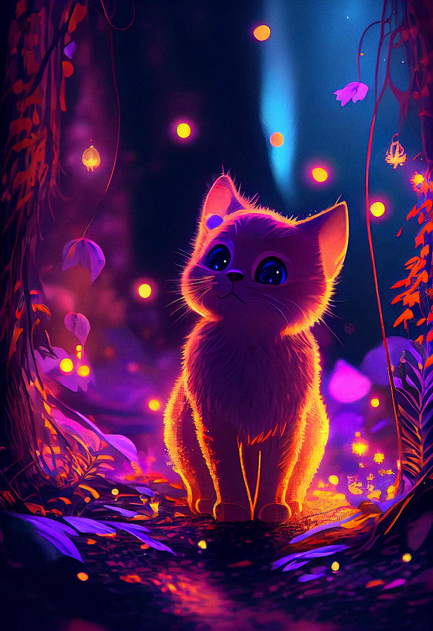 Cute Cat #3 by SampadArt Gallery