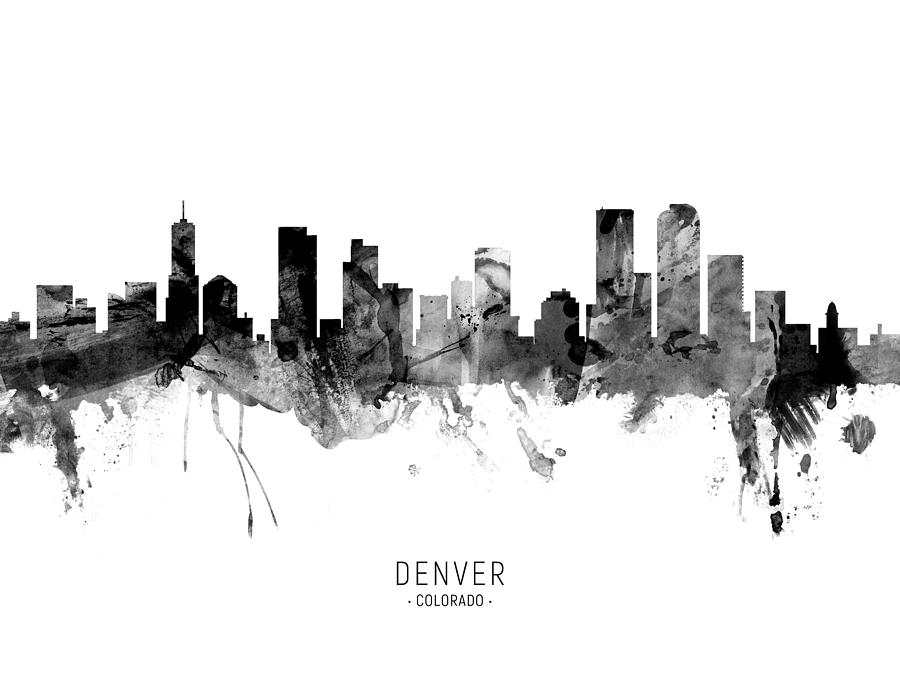 Denver Colorado Skyline #23 Digital Art by Michael Tompsett