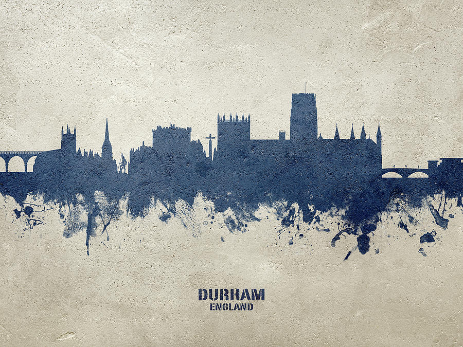 Durham Digital Art - Durham England Skyline Cityscape #23 by Michael Tompsett