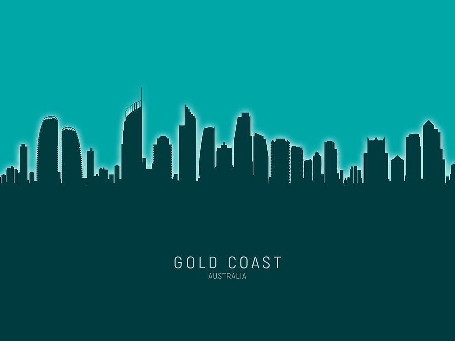 Gold Coast Australia Skyline #23 Digital Art by Michael Tompsett