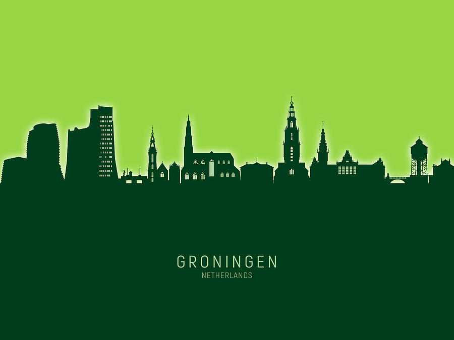 Groningen The Netherlands Skyline #23 Digital Art by Michael Tompsett