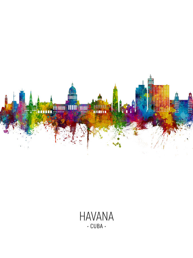 Havana Cuba Skyline #23 Digital Art by Michael Tompsett